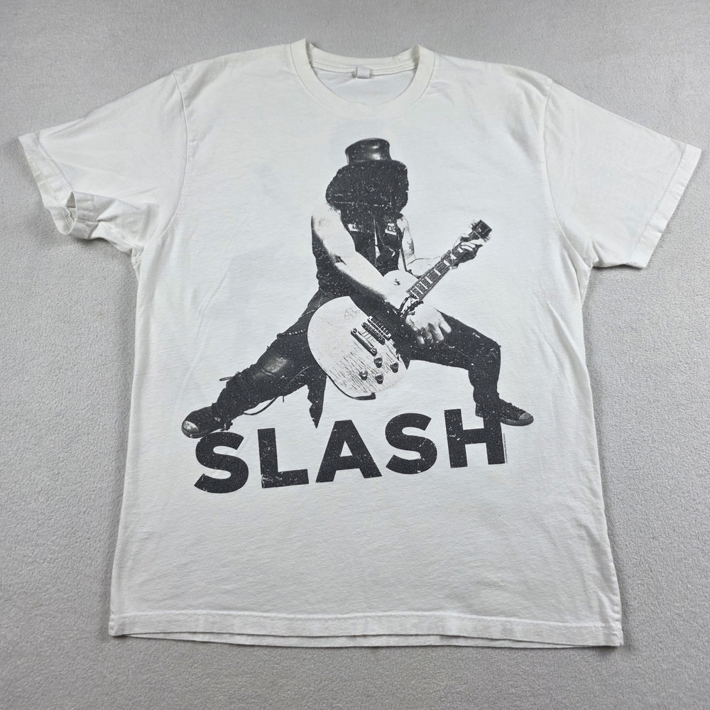 SLASH World On Fire World Tour T-Shirt Unisex Size Medium White 2015